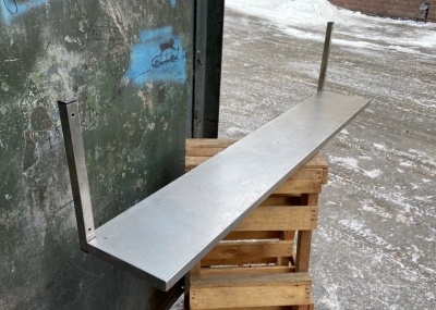 Б.у полка из нержавейки одноуровневая 150 см